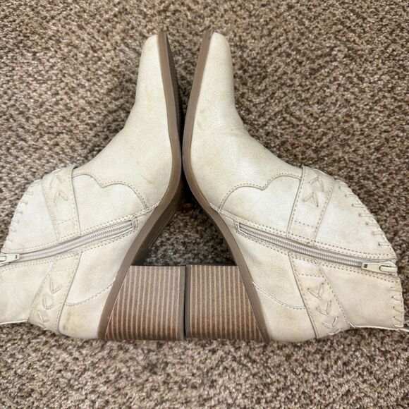 Frye and Co. Palma Stone Ankle Western Boots Beige Stone Color Womens 8M - Picture 4 of 11